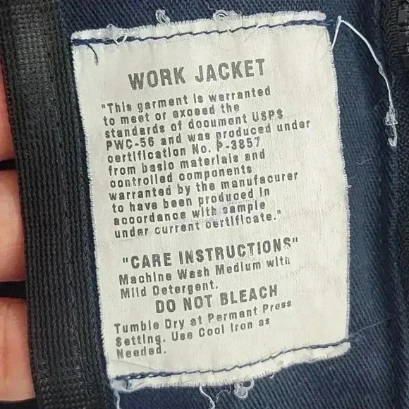 Vintage Postal Approved *USA *Full Zip Quilted Lined Work Jacket Women's XL - Picture 7 of 14